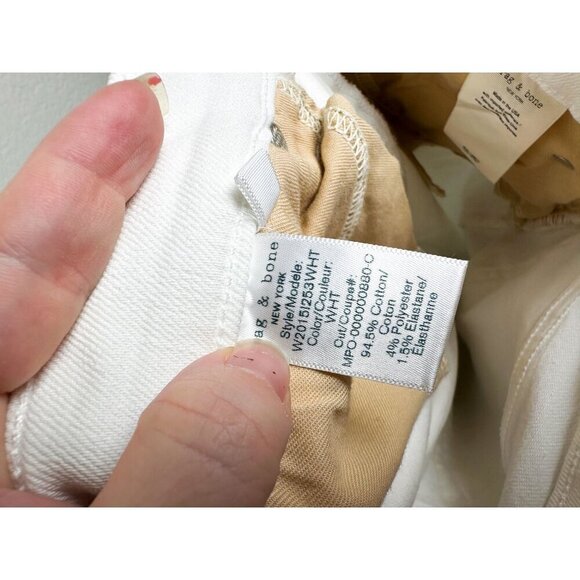 NWT Rag & Bone Nina High-Rise Ankle Flare Womens White Jeans Size 26 Raw Hem - Picture 13 of 15